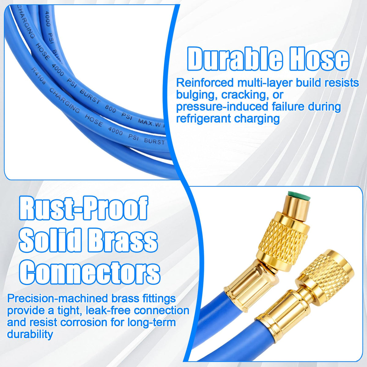 Wadoy reinforced hose texture and length for durable, flexible reach