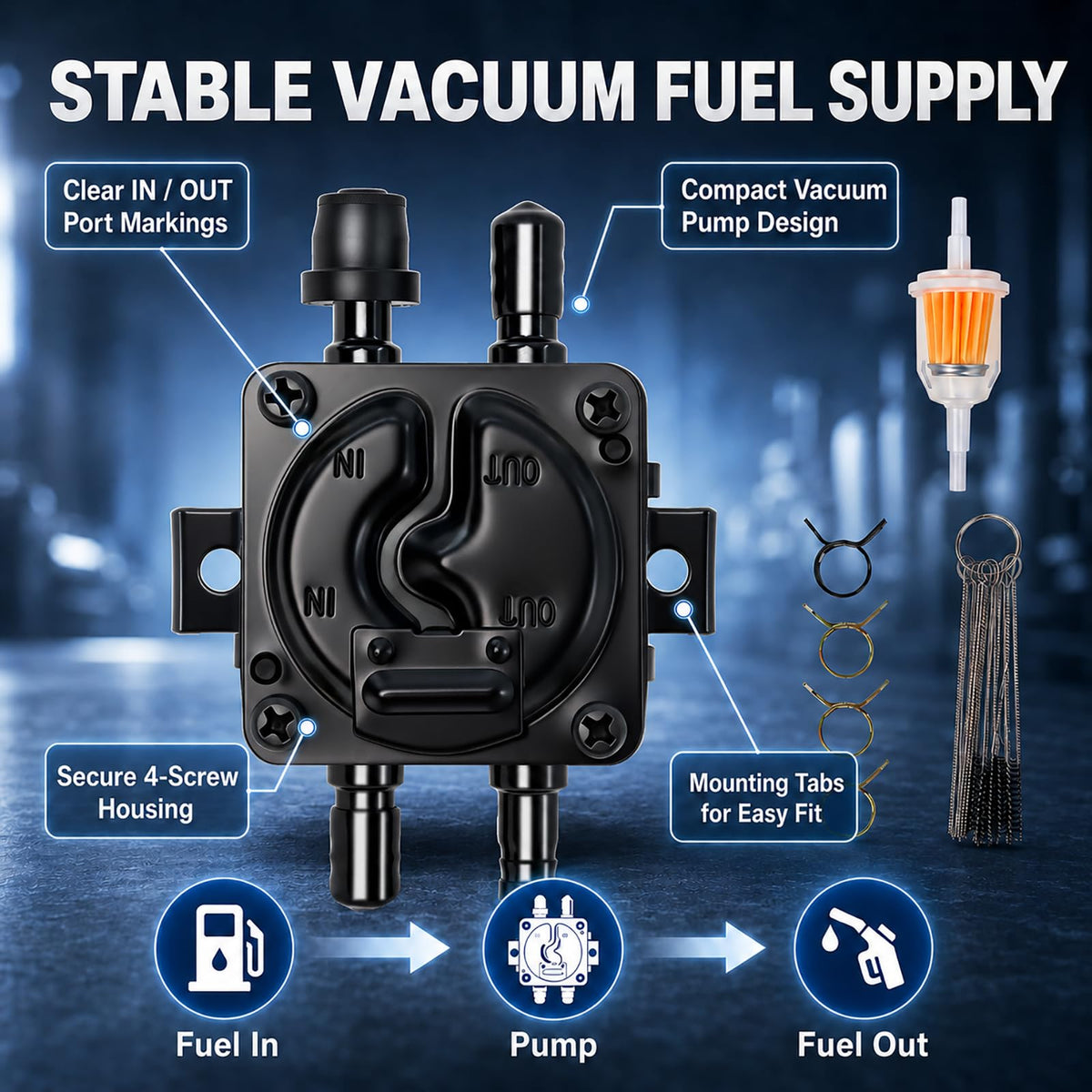 Wadoy pump installed on a generator showing restored fuel delivery function