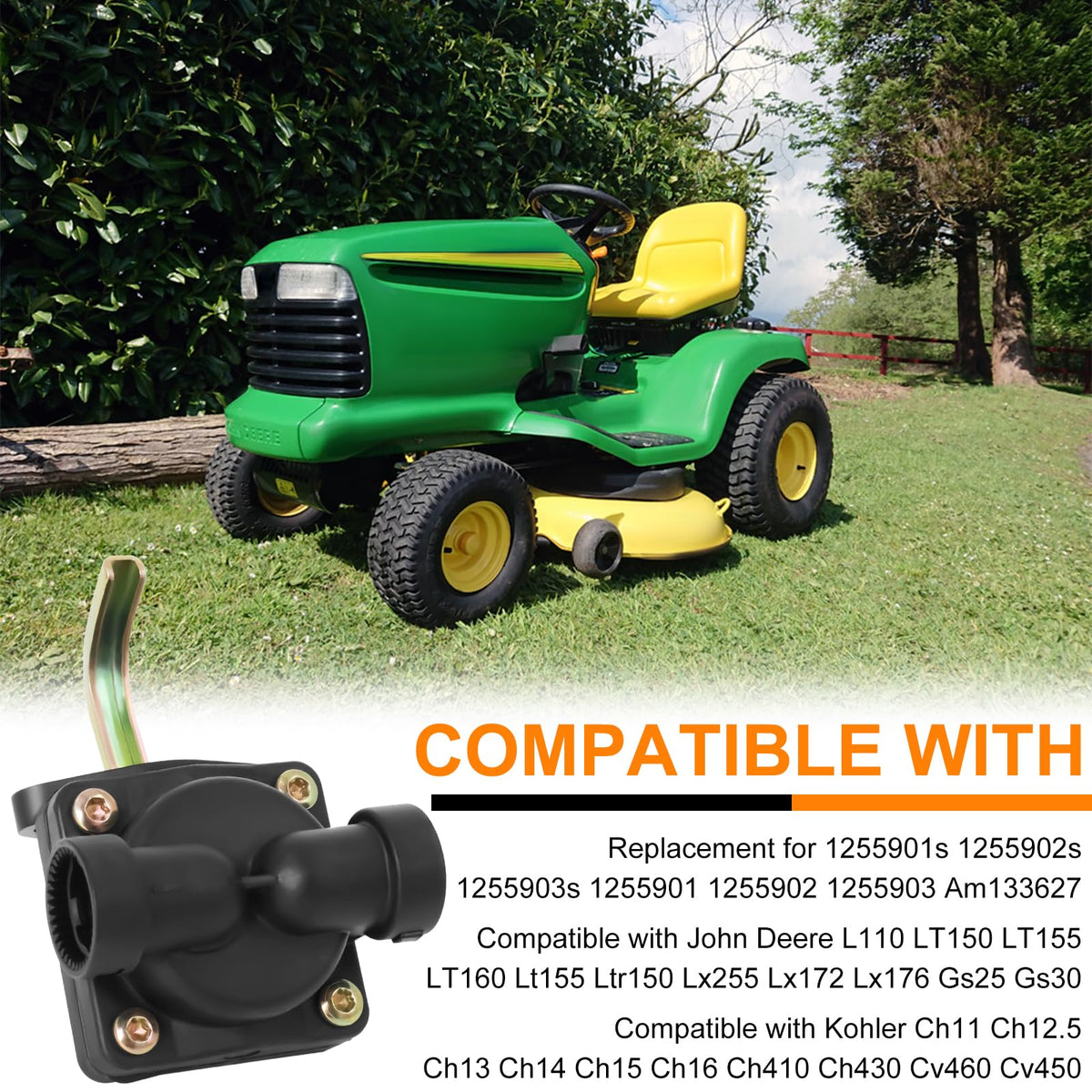 Wadoy pump installed in a lawn tractor engine bay demonstrating easy replacement benefit