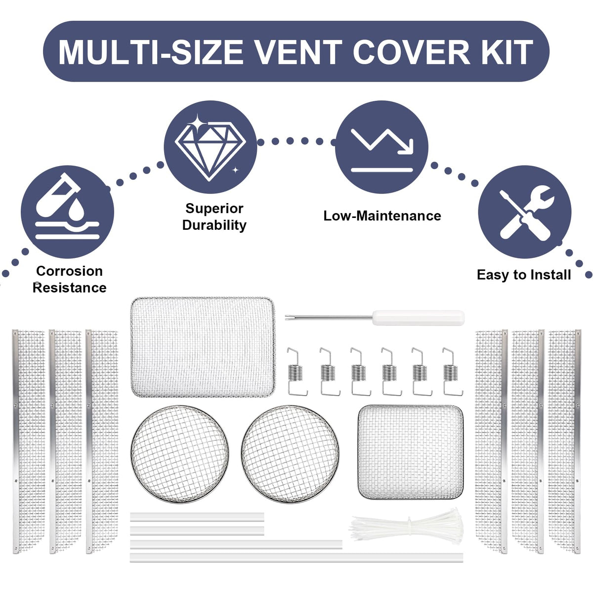 Wadoy installation tool inserting screen into vent showing easy fit