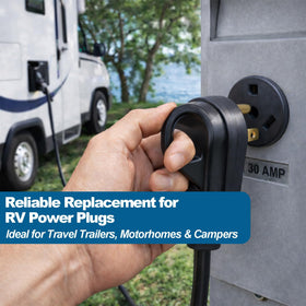 Wadoy plug held in hand to show scale and user-friendly size for quick installations