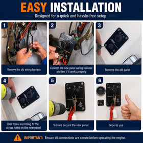 Wadoy installed on a boat console illustrating restored ignition control and neat fit