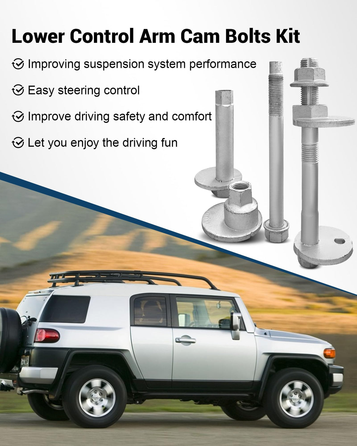 WADYDZMFCF installed on Tacoma lower control arm improving alignment control
