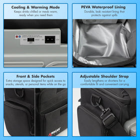 Wagan 12V plug connected to car outlet for easy on-the-go power