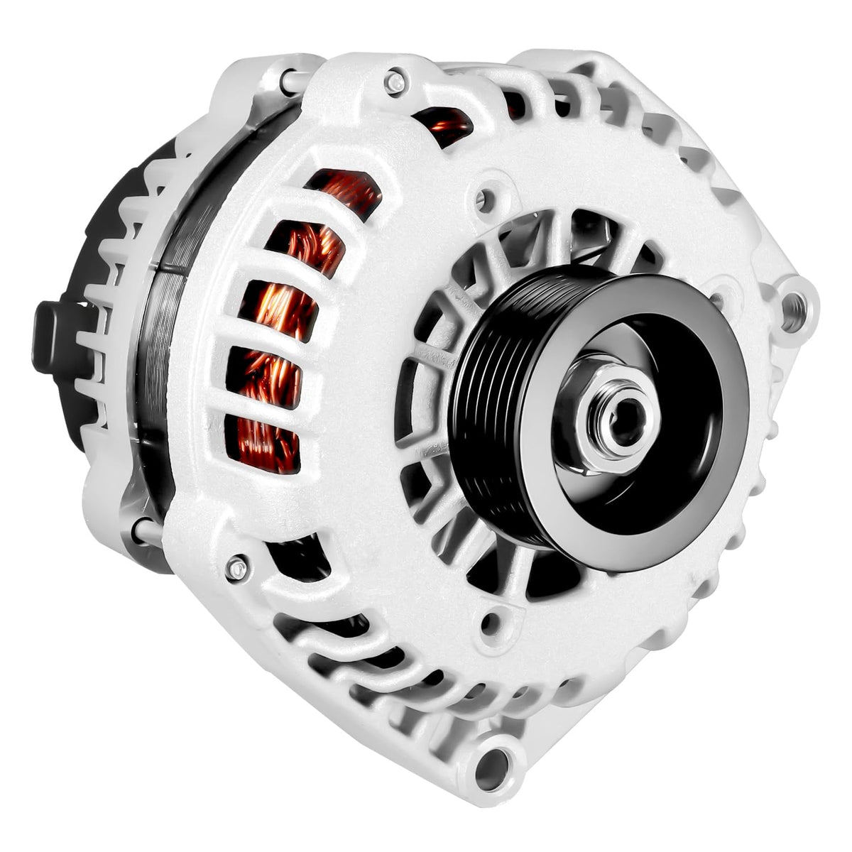 WAGSON alternator front view showing robust housing and cooling fins for reliability