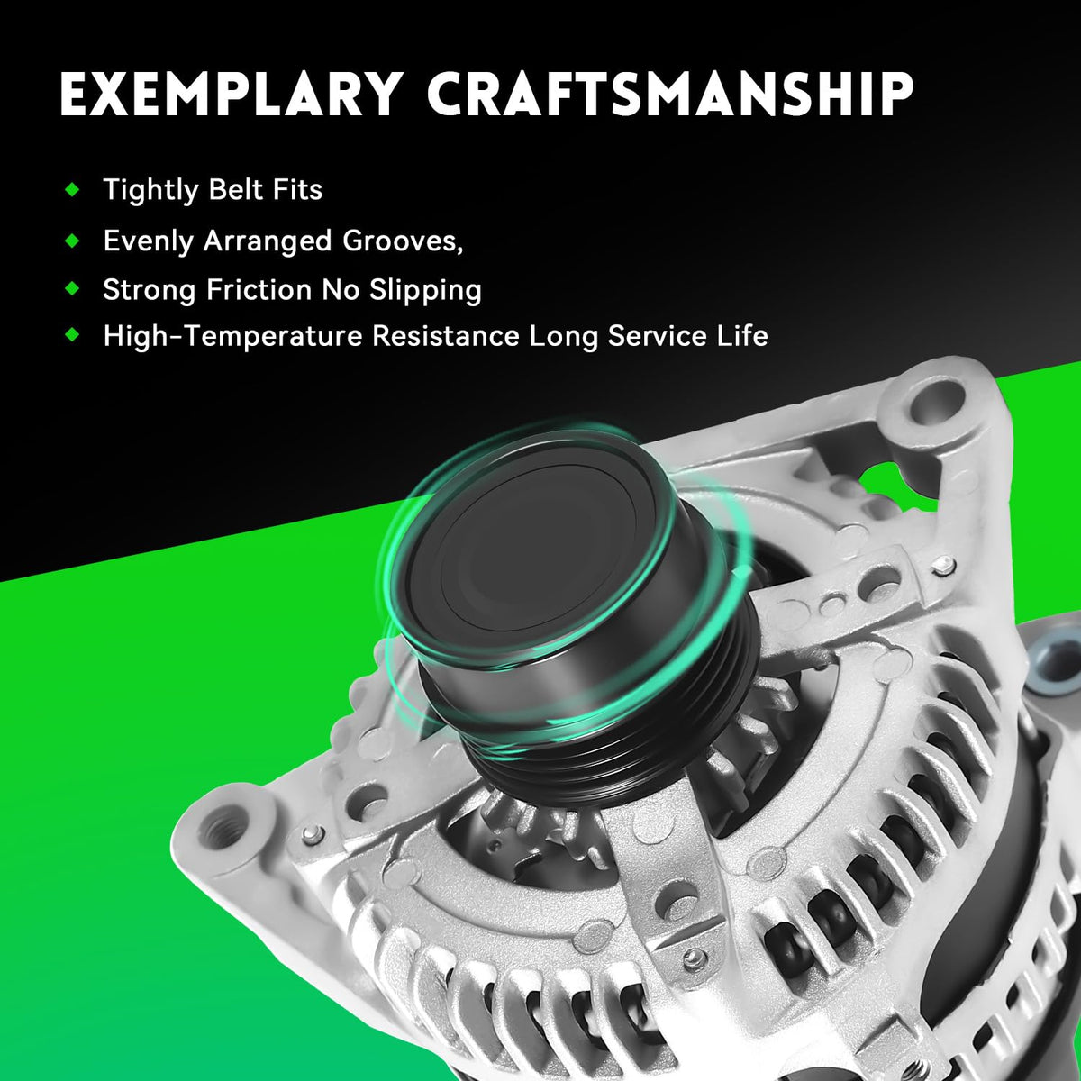 WAGSON alternator installed in engine bay demonstrating direct-fit benefit