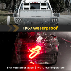 WahMOTOTin installed on RV at night enhancing rear visibility