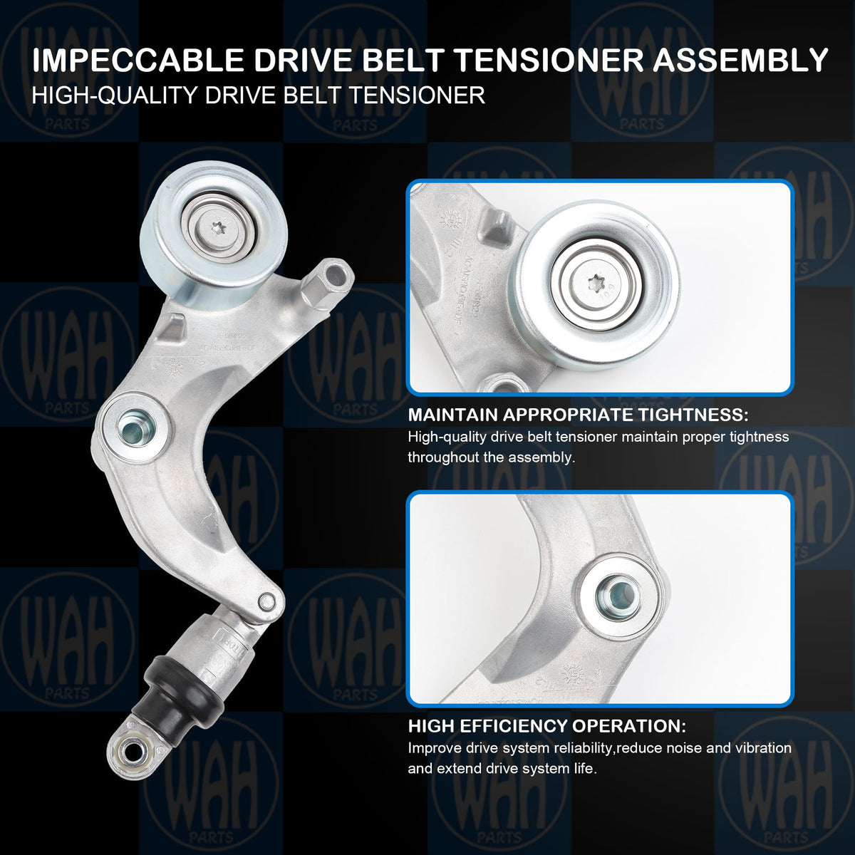 Wahparts close-up pulley bearing highlighting sealed design for quieter operation