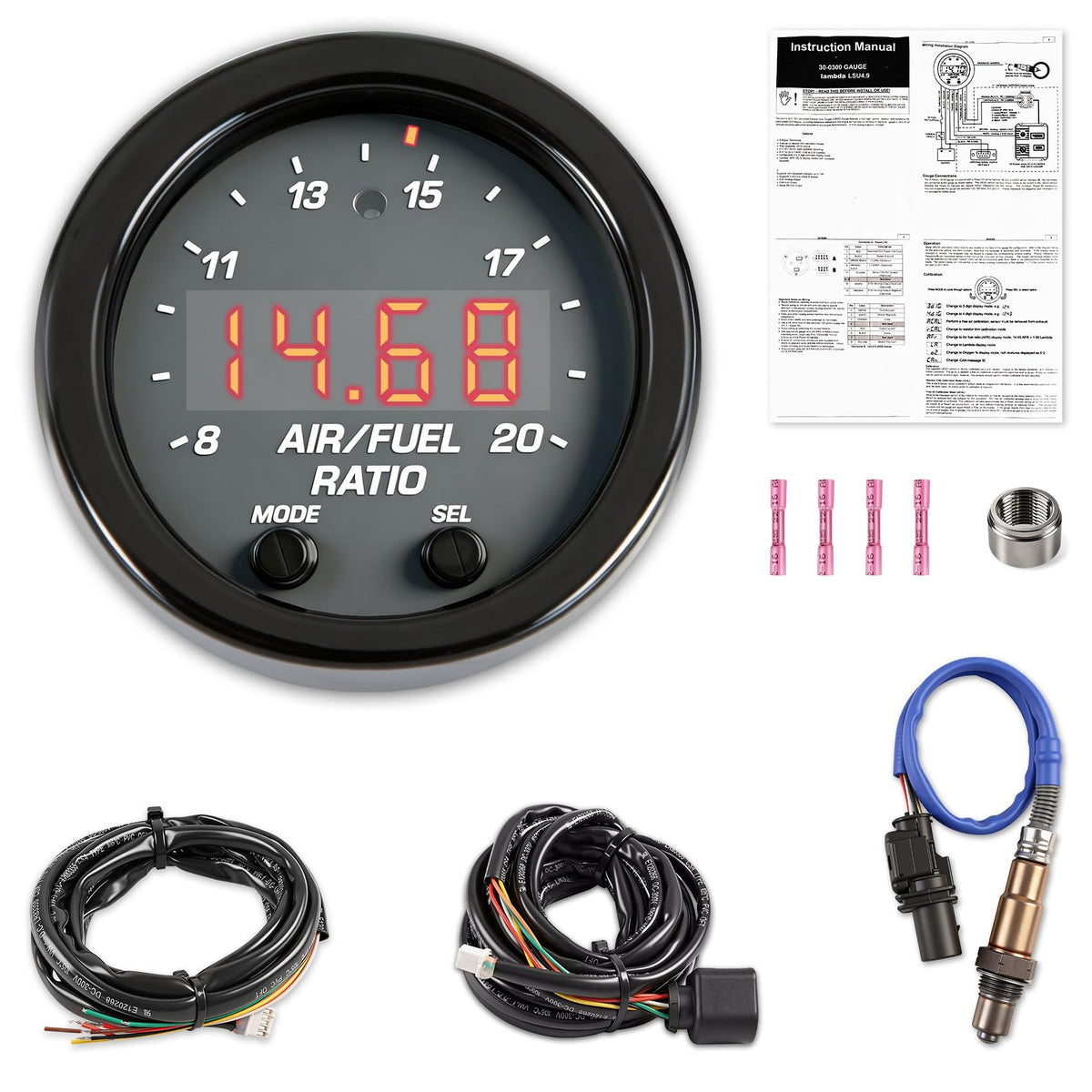 wait wit front gauge display showing AFR and 24-color LED for fast visibility