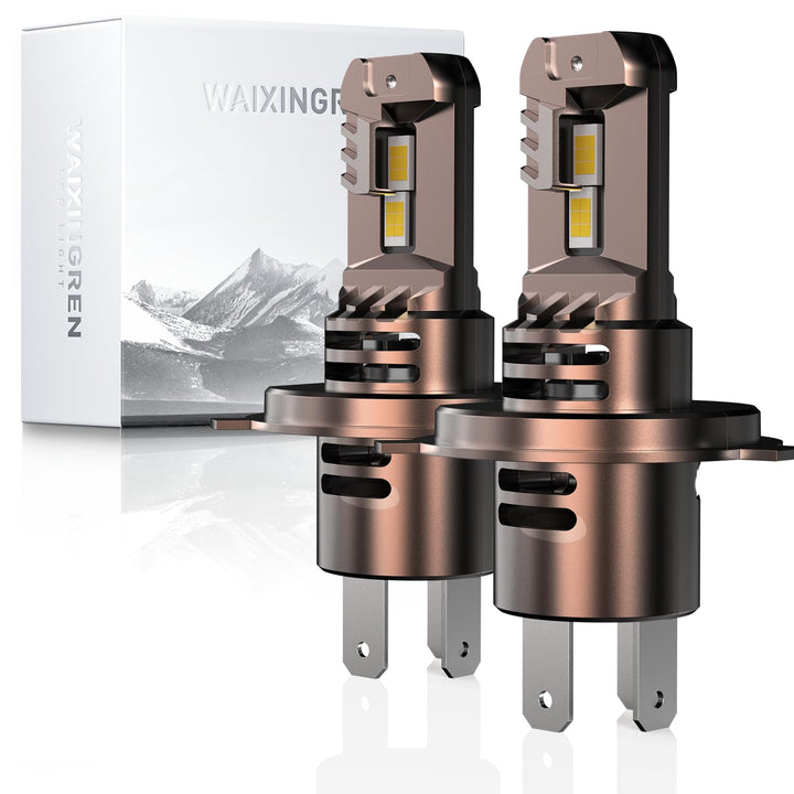 WAIXINGREN front view of packaged H4 LED bulbs showing ready-to-install product benefit