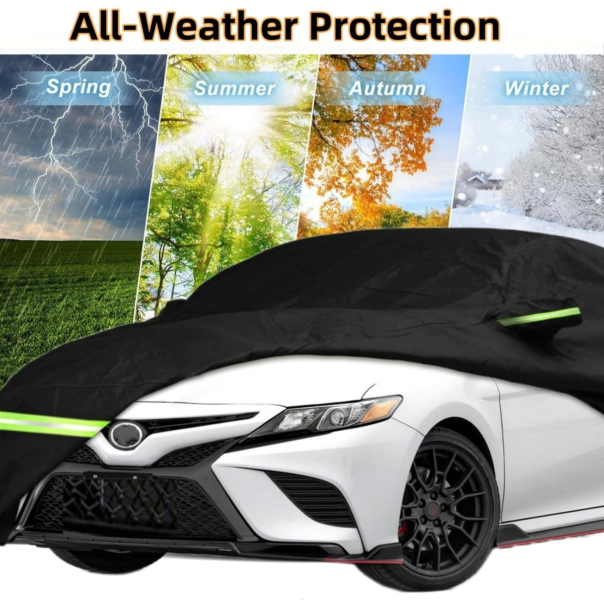 WAJIJI covered Camry parked outside protecting from rain and sun