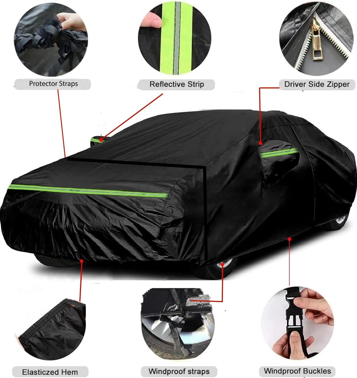 WAJIJI close-up of seven-layer fabric demonstrating weatherproofing