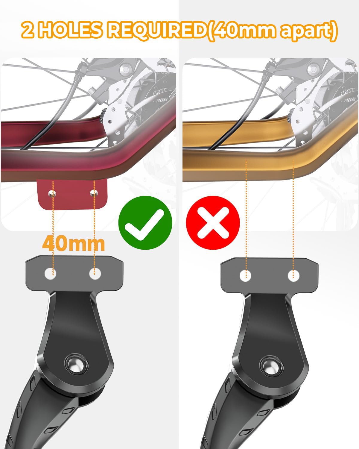 Wakano kickstand large foot close-up with cleats preventing sinking