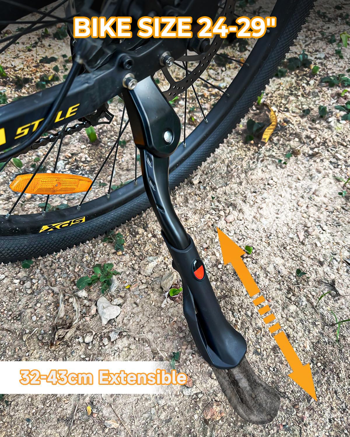 Wakano kickstand mounted on e-bike demonstrating secure parking benefit