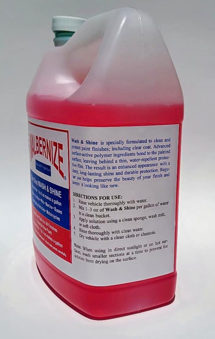 Walbernize being used to wash a car showing gentle cleaning and shine