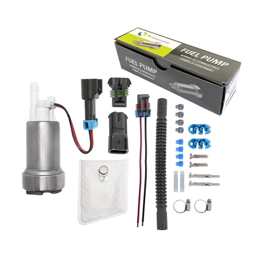 TI Automotive Walbro Hellcat front view showing pump housing and outlet for reliable flow