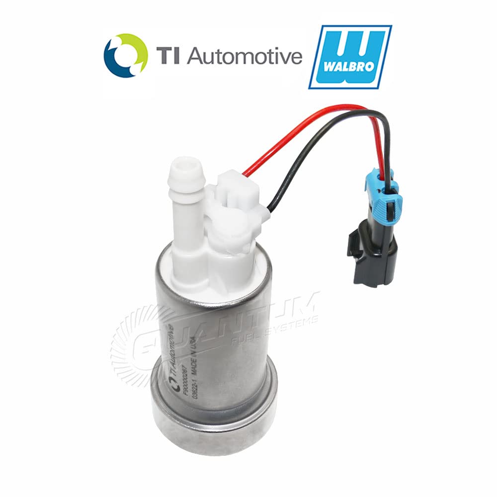 TI Automotive Walbro Hellcat next to ruler to convey compact size and fitment clarity