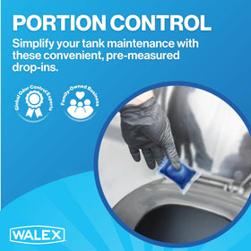 Walex Porta-Pak next to ruler showing packet size and convenient dosing
