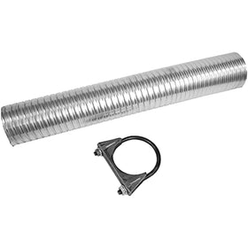 Walker 36326 front view of 18-inch aluminized flex pipe showing both 2.5-inch ends and finish