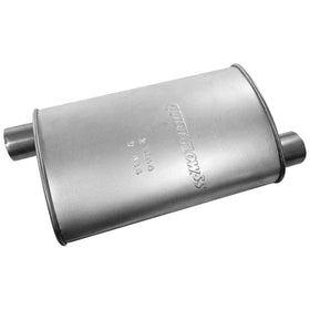 Walker DRiV muffler front view showing clean stainless finish and fit benefit