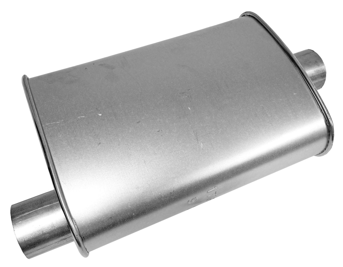 Walker muffler installed under vehicle demonstrating simplified installation benefit