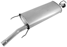 Walker Quiet-Flow SS front view showing entire muffler and fitment benefit