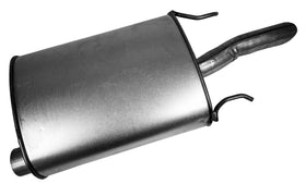 Walker muffler front view showing full aluminized body and factory fit, durable finish