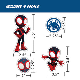 WALL PALZ Spidey decal on car window showing outdoor-rated durability and visibility
