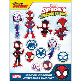 WALL PALZ front packaging showing 12 Spidey decals and vibrant characters for gifting