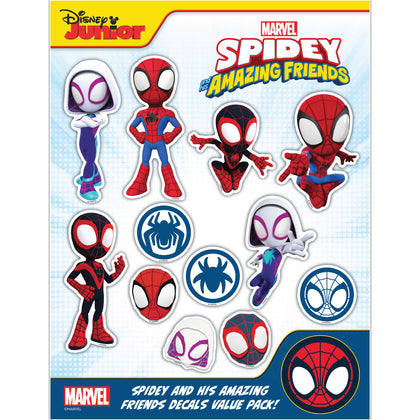WALL PALZ front packaging showing 12 Spidey decals and vibrant characters for gifting