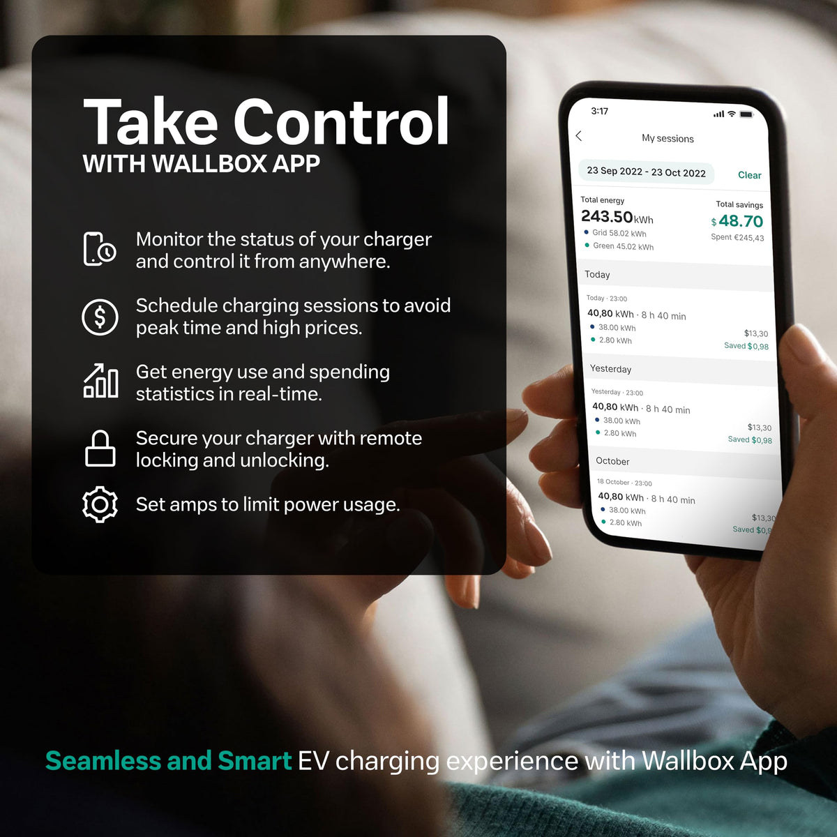 Wallbox Pulsar Plus charging an EV showing fast charging convenience at home