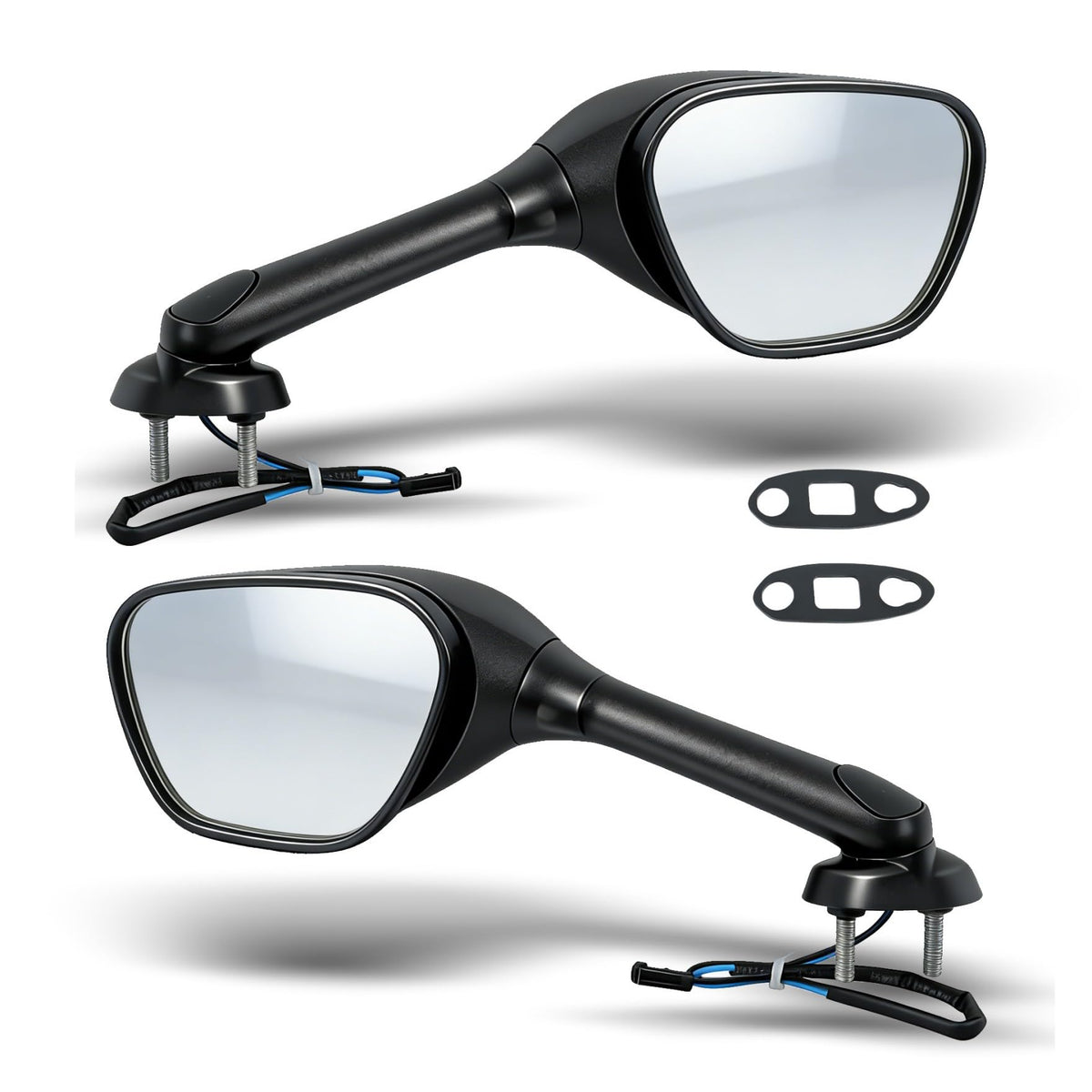 waltyotur front view black mirror showing sleek profile and improved visibility