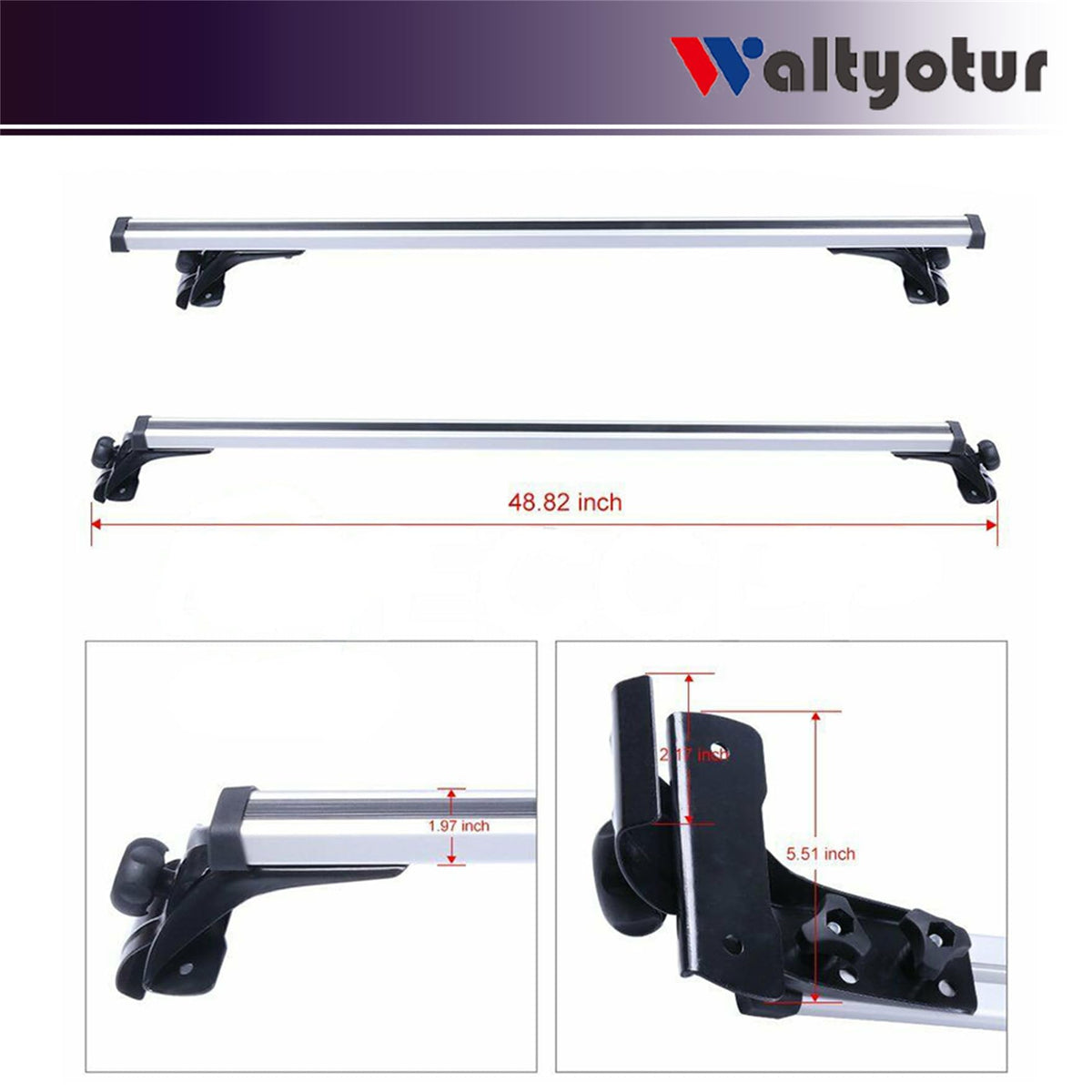 waltyotur bars installed on sedan roof showing secure fit and extra cargo capacity benefit versatility