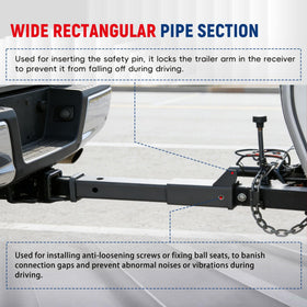 waltyotur side profile highlighting the 12 inch added reach for extra clearance benefit
