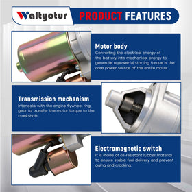 waltyotur starter spline shaft closeup displaying engagement surface for reliable meshing