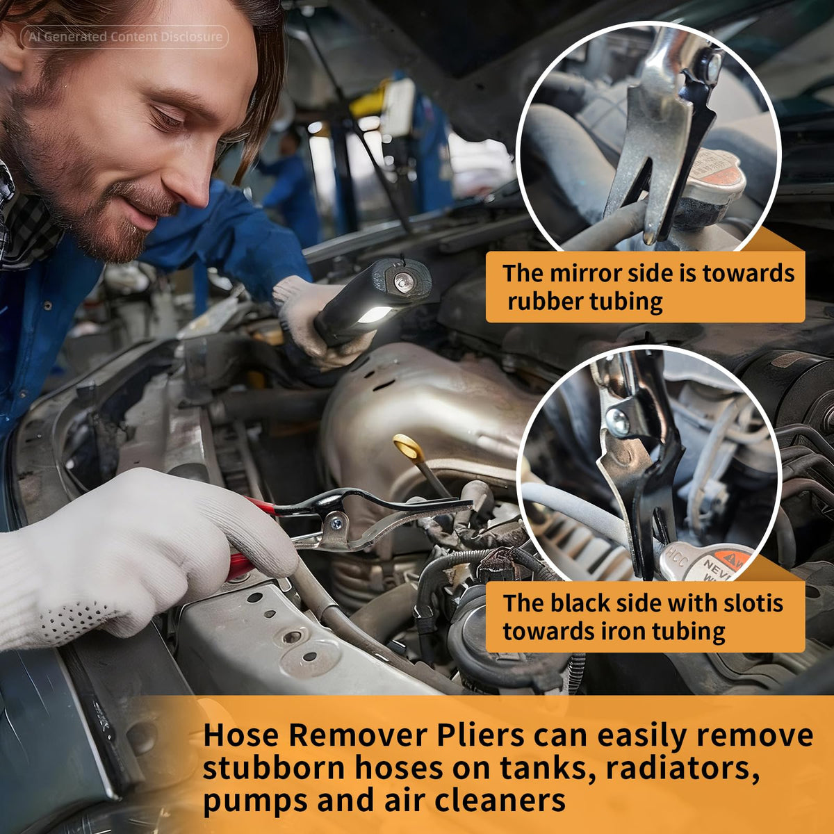 WAMEIJU using 60-degree disconnect pliers on an engine connector for safer removal