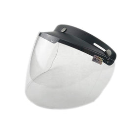 WANCAR front view clear visor showing full wind protection and vintage look