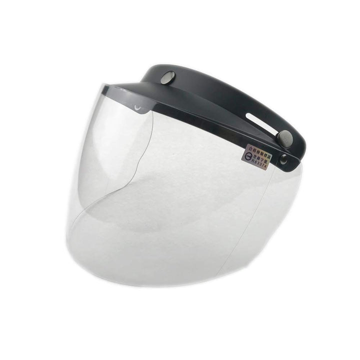 WANCAR front view clear visor showing full wind protection and vintage look