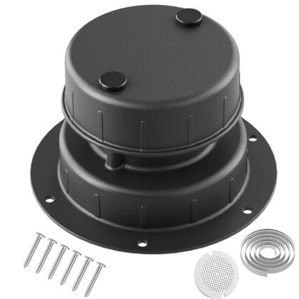 WanDwel front view of aluminum vent cap showing robust finish and durability