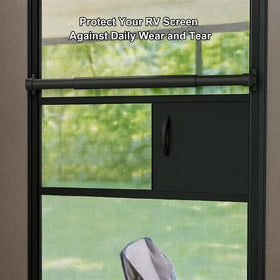 WanDwel lifestyle shot of camper entry with handle showing improved usability and style