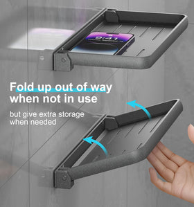 WanDwel folded flat against wall saving room and preventing vibrations while traveling