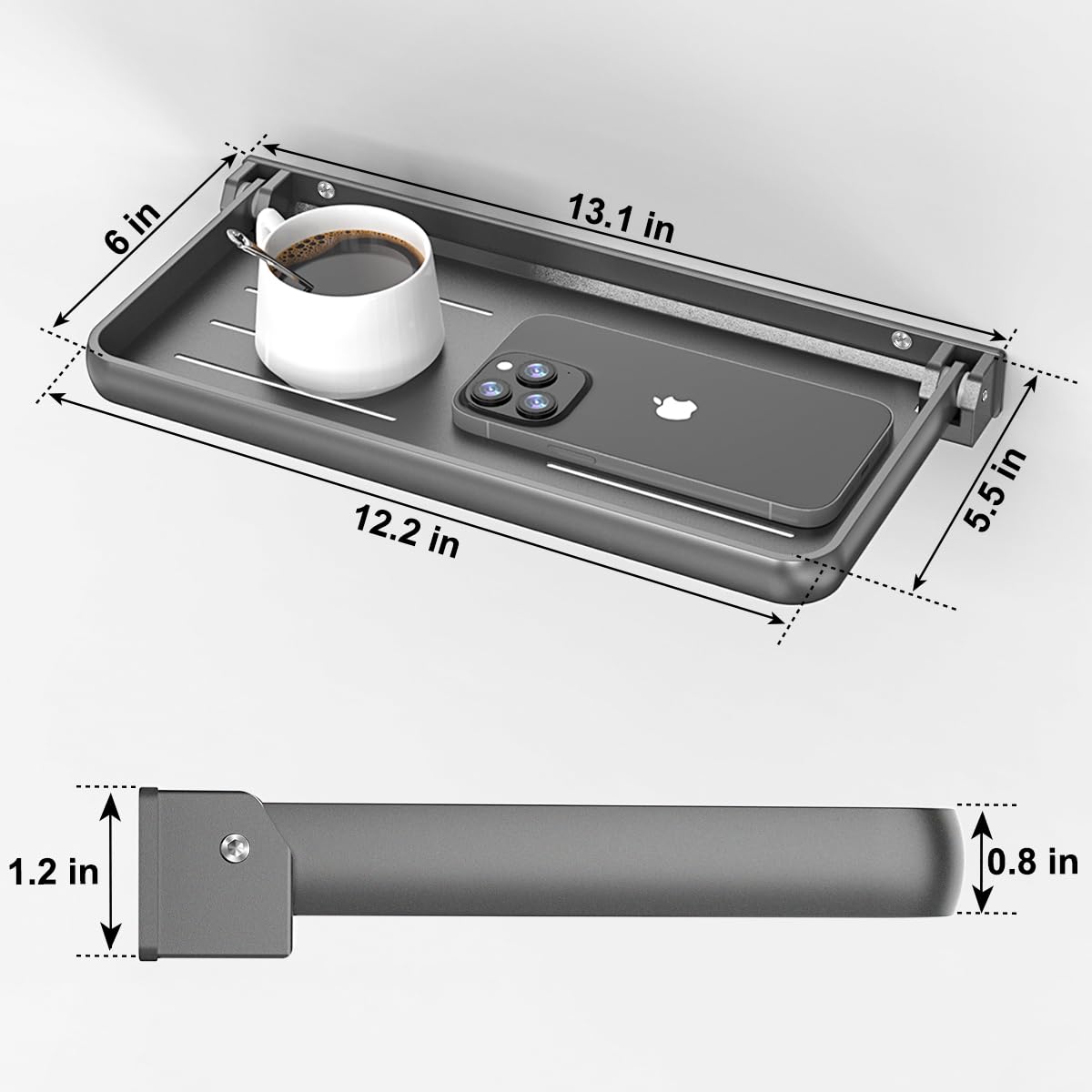 WanDwel folded flat against wall illustrating space-saving benefit inside an RV