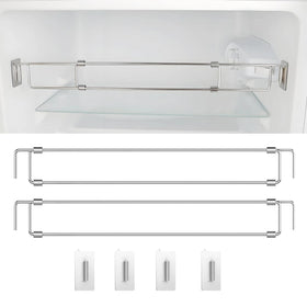 WanDwel front packaging showing adjustable RV fridge bars and included pads for secure travel storage