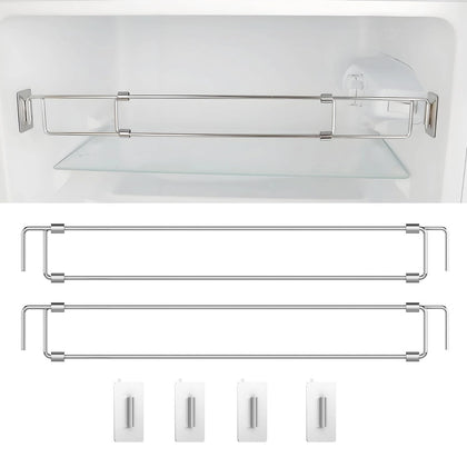 WanDwel front packaging showing adjustable RV fridge bars and included pads for secure travel storage
