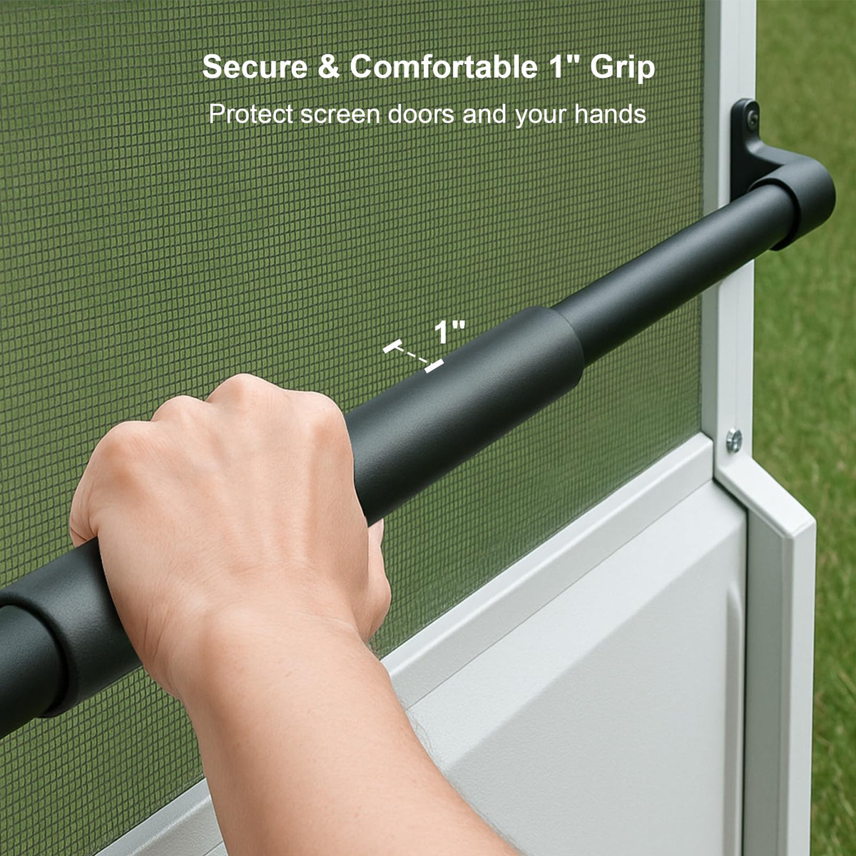 WanDwel handle next to tape measure showing adjustable fit range and scale