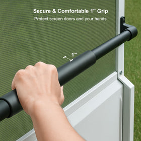 WanDwel handle next to tape measure showing adjustable fit range and scale