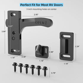 WanDwel kit hardware and six screws laid out for convenient installation
