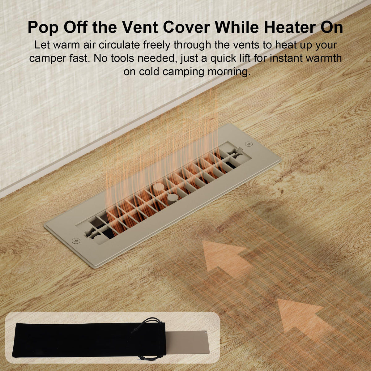 WanDwel register with cover removed to show improved airflow and easy access