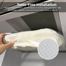 WanDwel installed in RV vent demonstrating tool-free push-in convenience benefit
