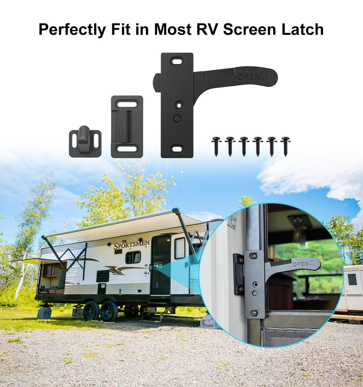 WanDwel latch being operated on a screen door illustrating smooth action